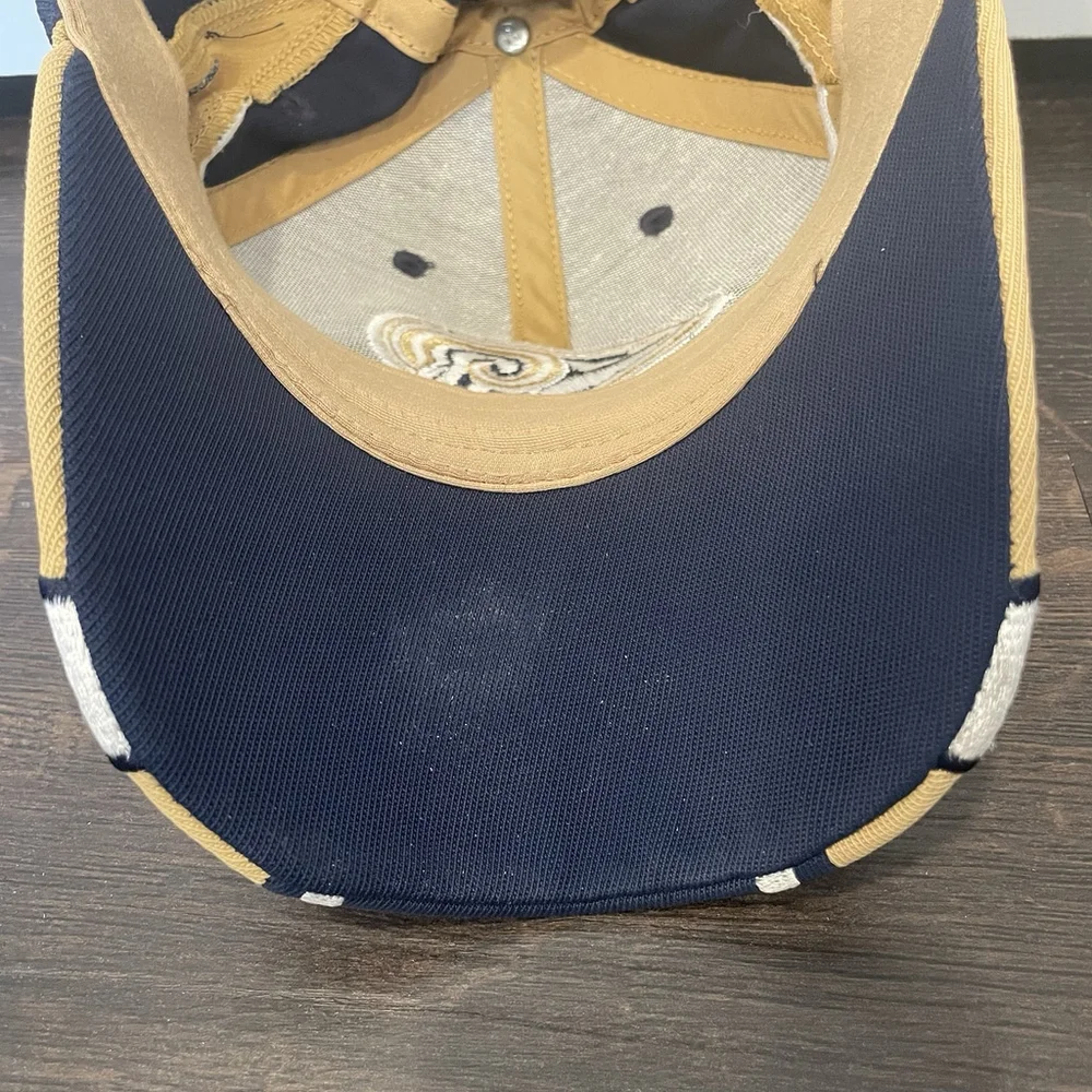 Vintage Reebok St. Louis Rams OSFM NFL Equipment Hat Cap Blue White Gold Mens